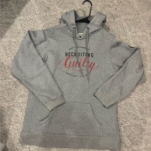 Gray Hoodie with Red Print